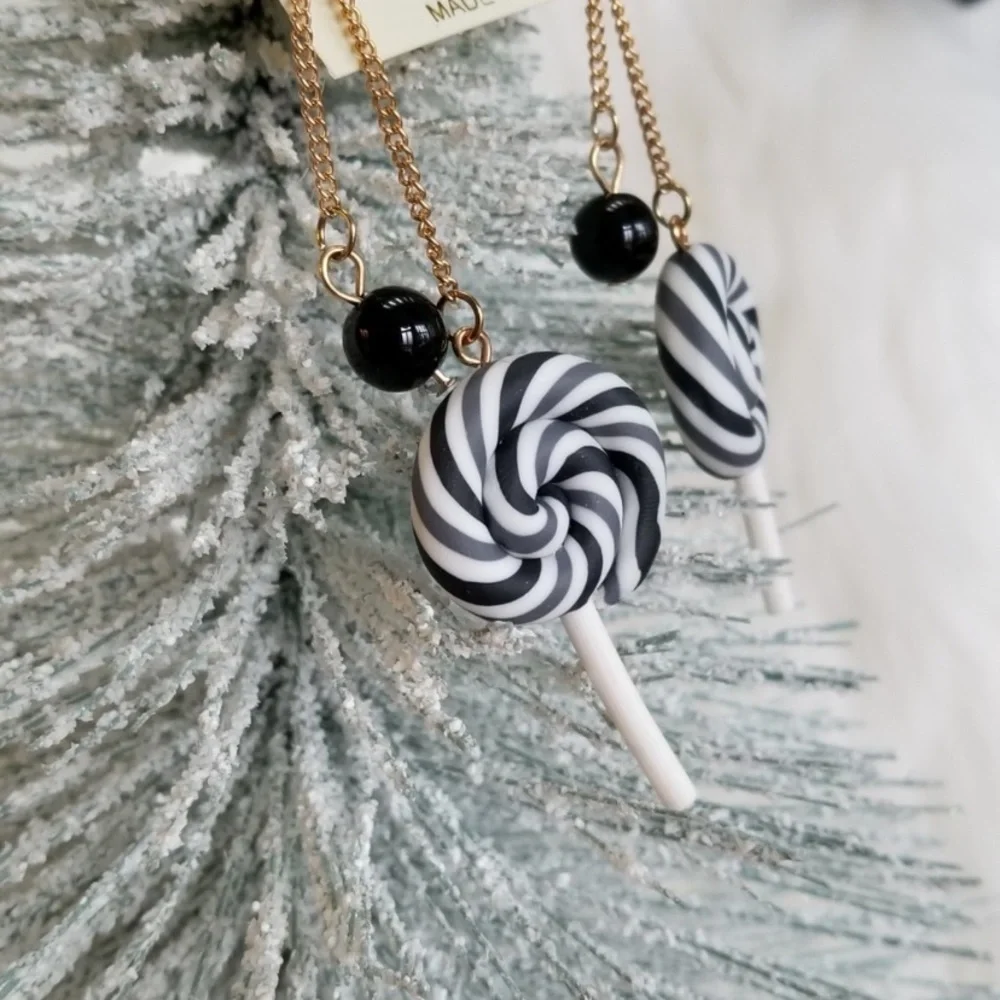 NWT Licorice Lollipop Earrings